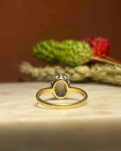 Bague marguerite Opale &amp; Diamants &quot;Julie&quot;