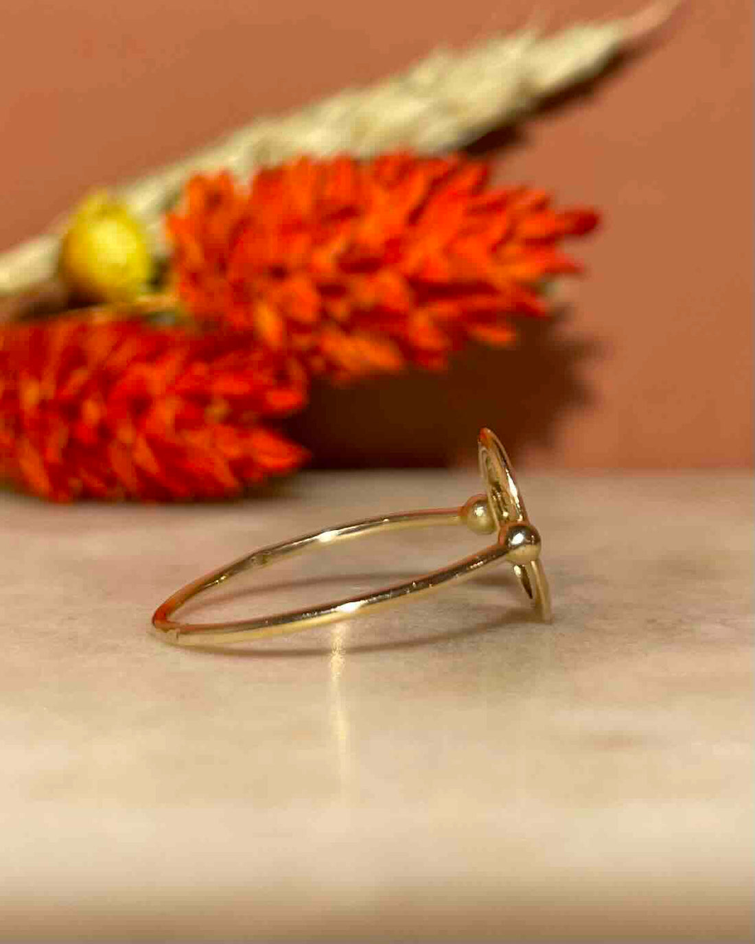 Bague Style Art-Déco Or cuivré 18 carats &quot;Jisu&quot;