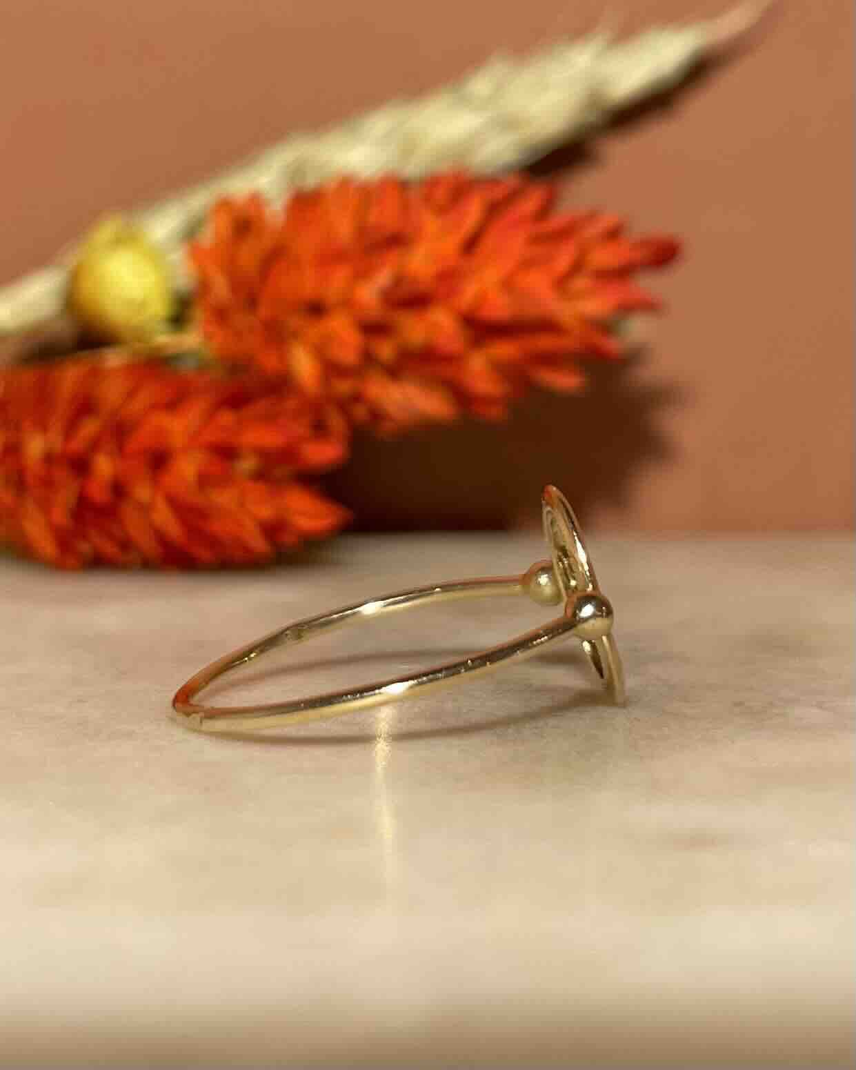 Art Deco Style Ring 18-carat copper-plated gold "Jisu"