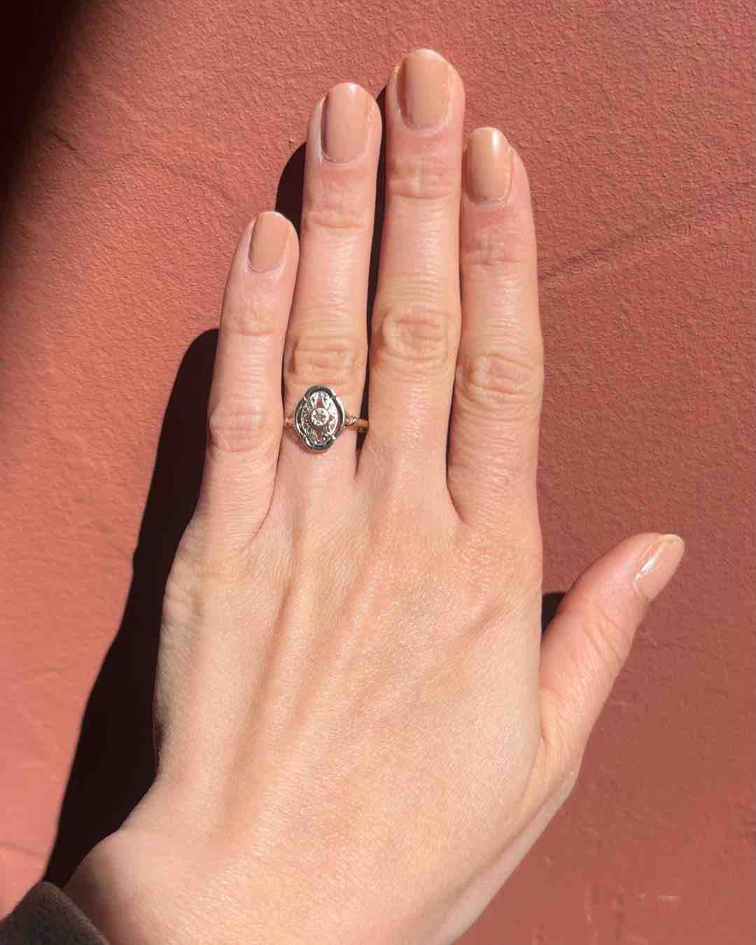 Bague Art-déco Diamant vintage &quot;Noëlla&quot;