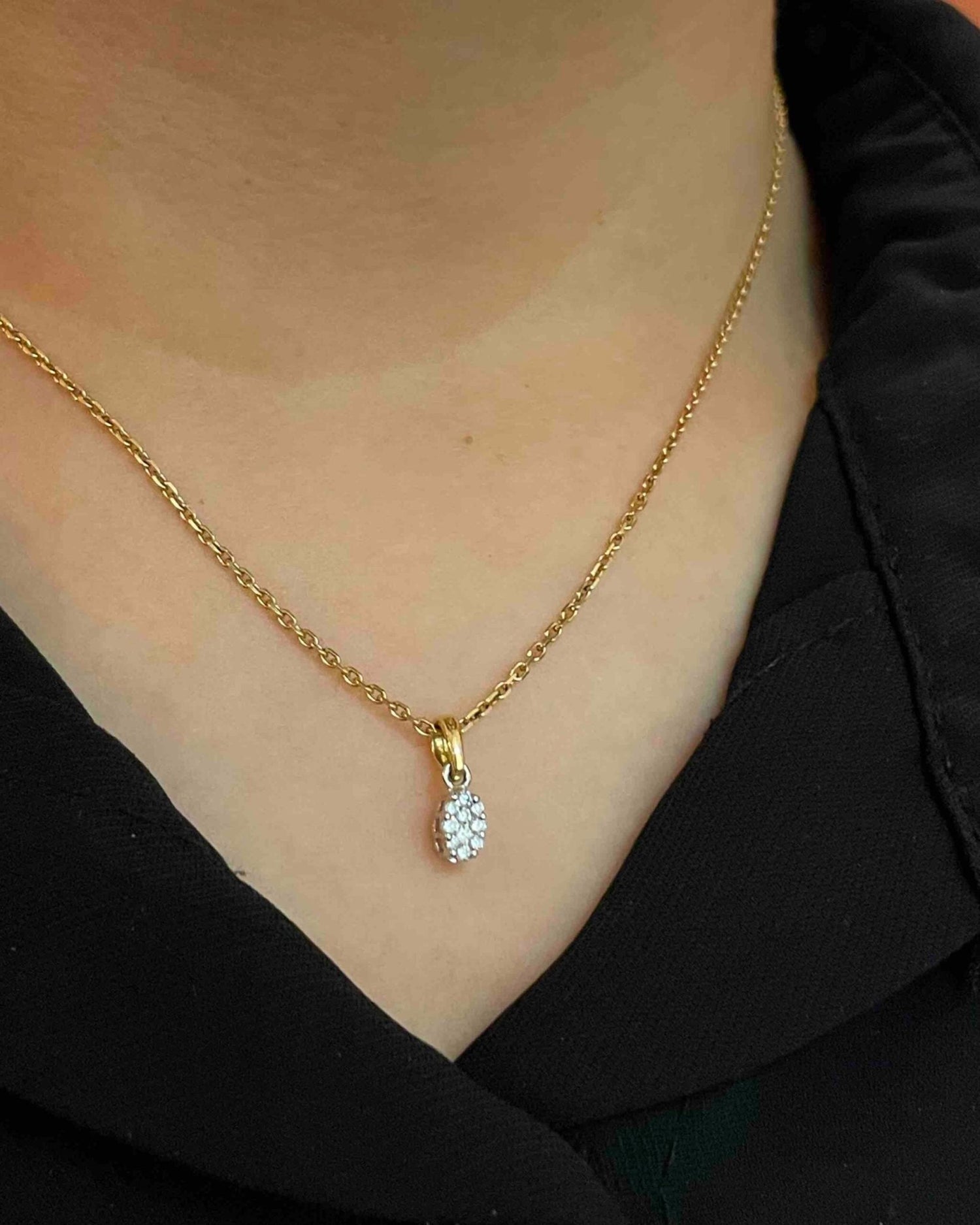 Pendentif 10 Diamants 0.10 carat &quot;Sharon&quot; - Elliade Paris