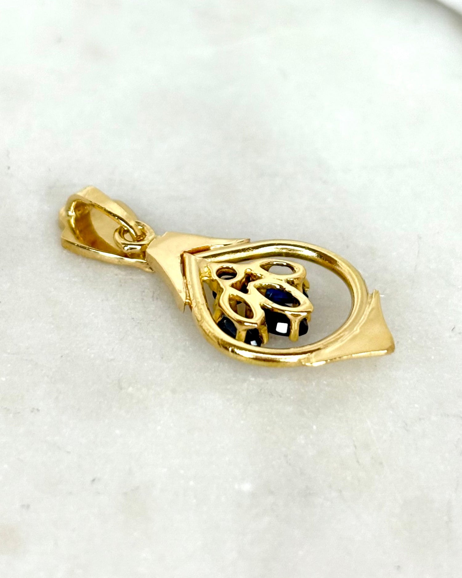Pendentif 4 Saphirs 0.70 carat &quot;Syrine&quot; - Elliade Paris
