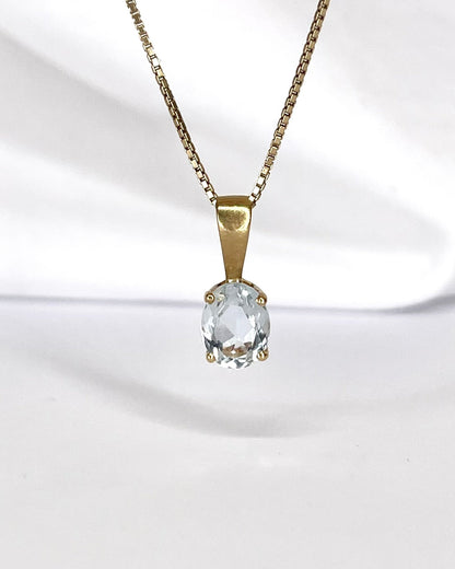 Pendentif Aigue - Marine 1.10 carat "Jules" - Elliade Paris