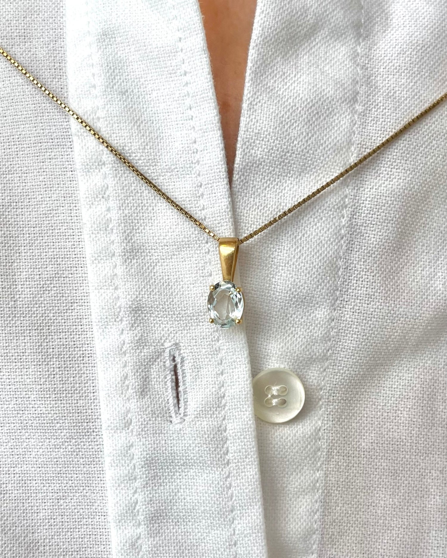 Pendentif Aigue - Marine 1.10 carat "Jules" - Elliade Paris