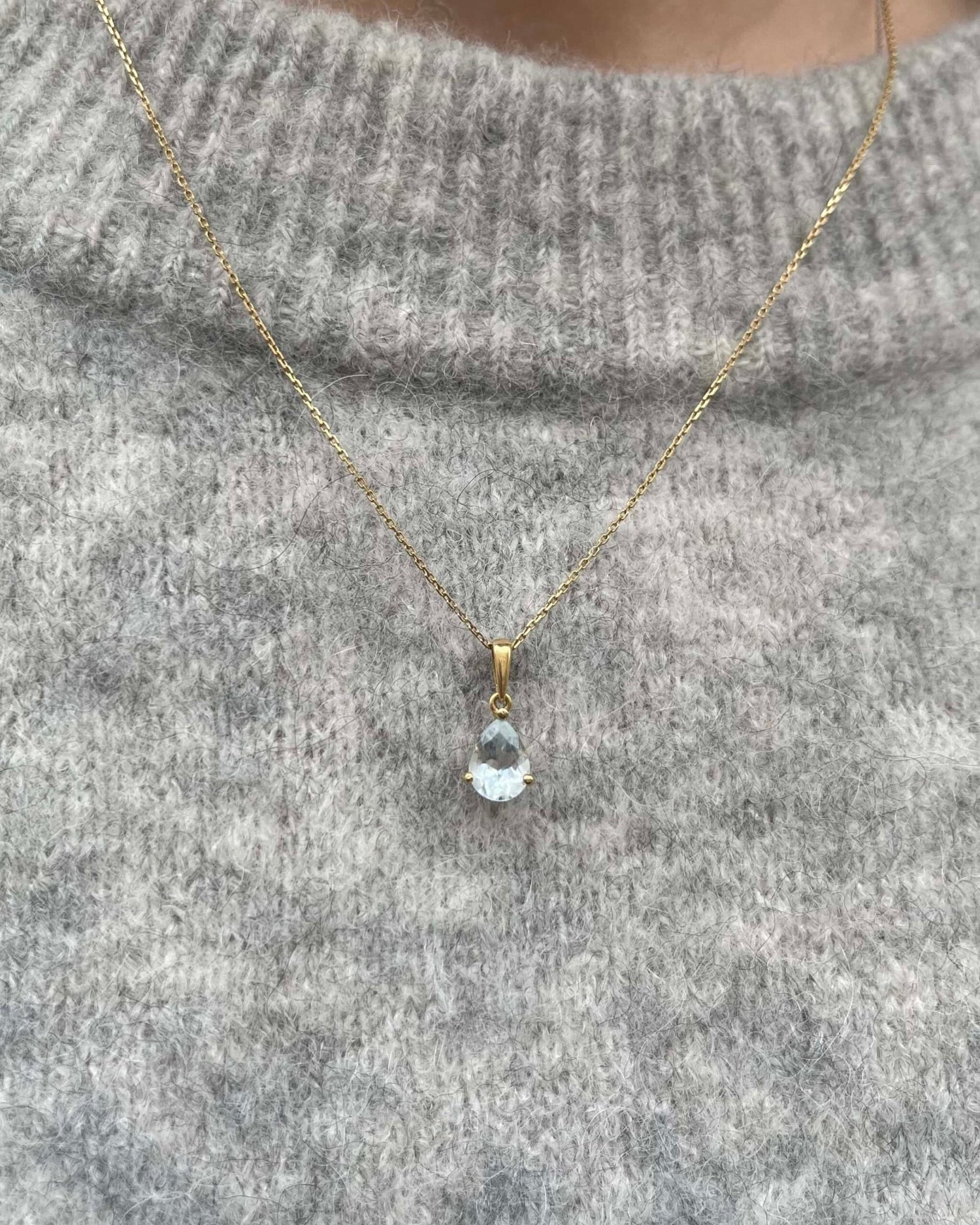 Pendentif Aigue - Marine 1.15 carat &quot;Arielle&quot; - Elliade Paris