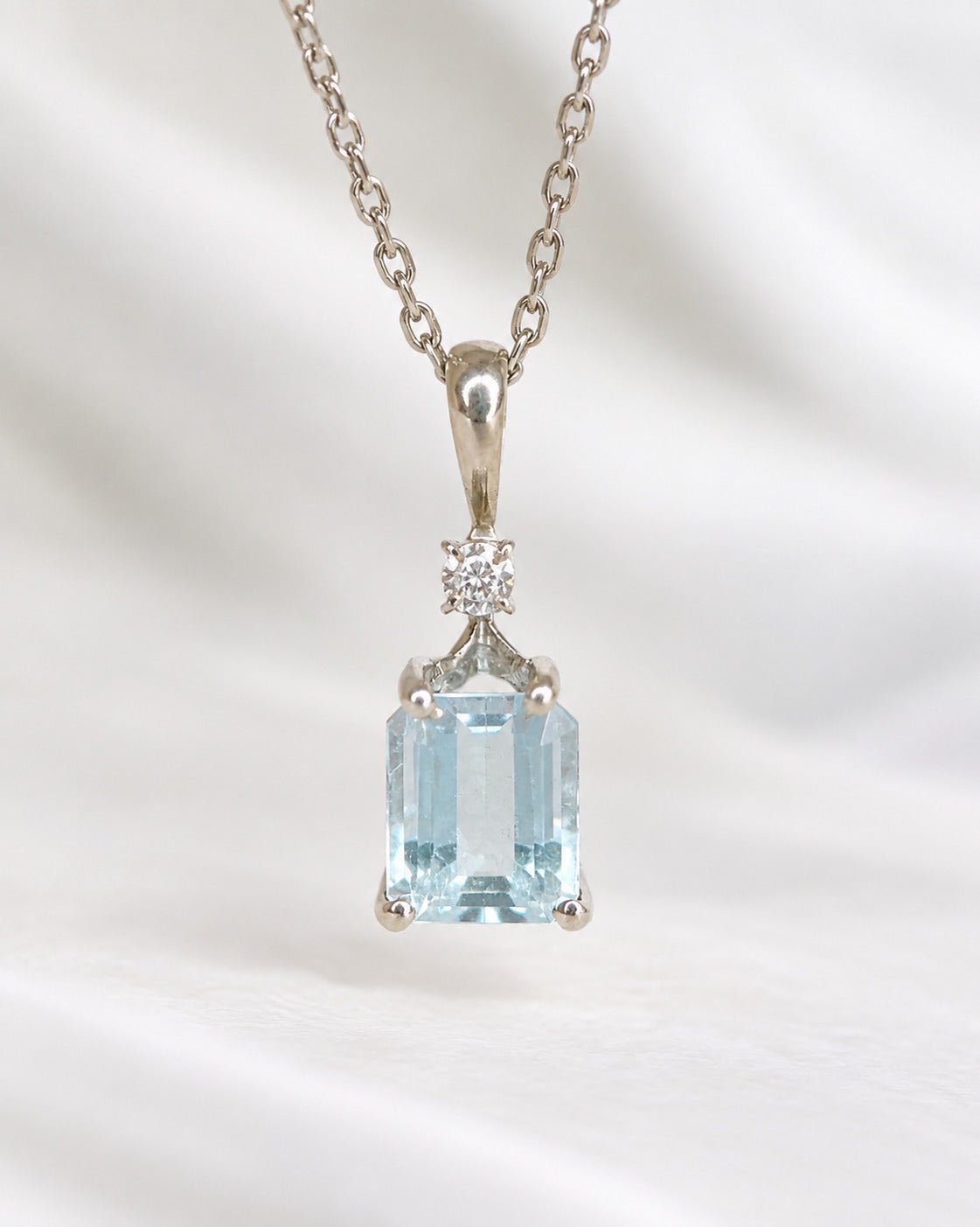 Pendentif Aigue-Marine 1.55 carat &amp; Diamant "Zelda" - Elliade Paris