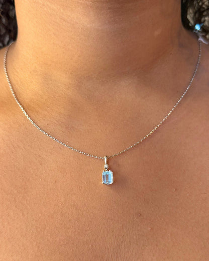 Pendentif Aigue-Marine 1.55 carat &amp; Diamant "Zelda" - Elliade Paris