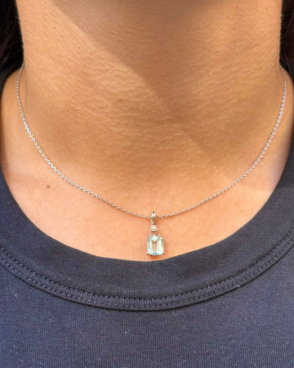 Pendentif Aigue-Marine 1.55 carat &amp; Diamant "Zelda" - Elliade Paris