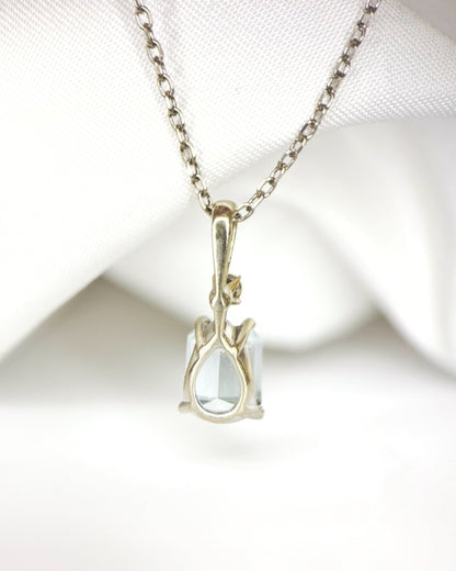 Pendentif Aigue-Marine 1.55 carat &amp; Diamant "Zelda" - Elliade Paris