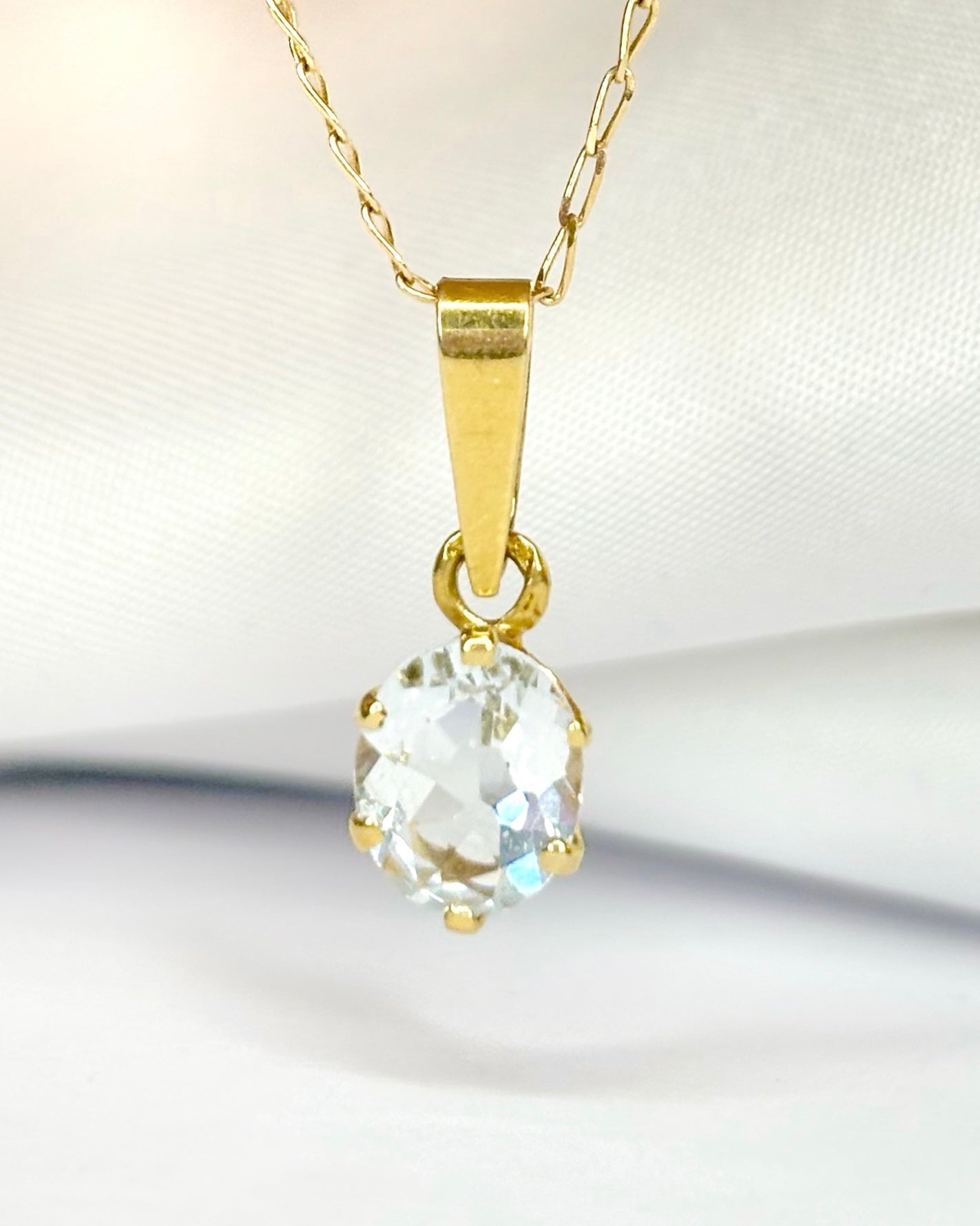 Pendentif Aigue - Marine 1.70 carat "Fanny" - Elliade Paris