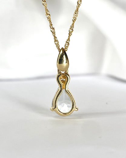 Pendentif Aigue - Marine Poire 1.50 carat &amp; Diamant "Marina" - Elliade Paris