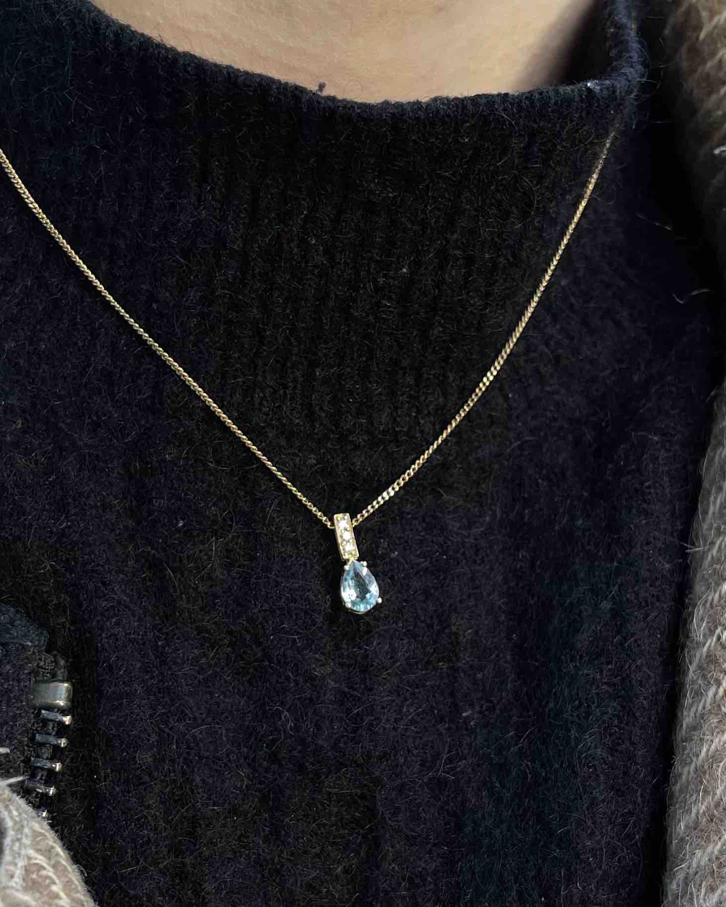 Pendentif Aigue-Marine 0.80 carats &quot;Vanille&quot;