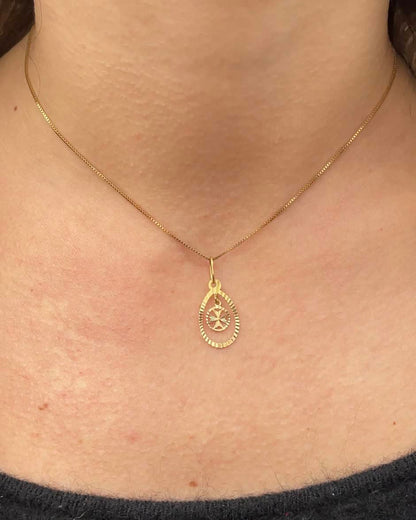 Pendentif Goutte Croix Or jaune &quot;Mona&quot;