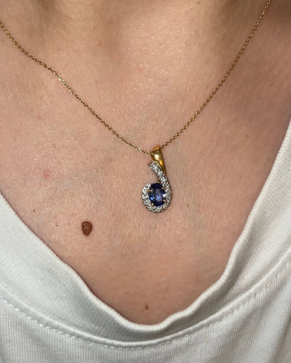 Pendentif Saphir 0.60 carat &amp; Diamants &quot;Kimmy&quot;