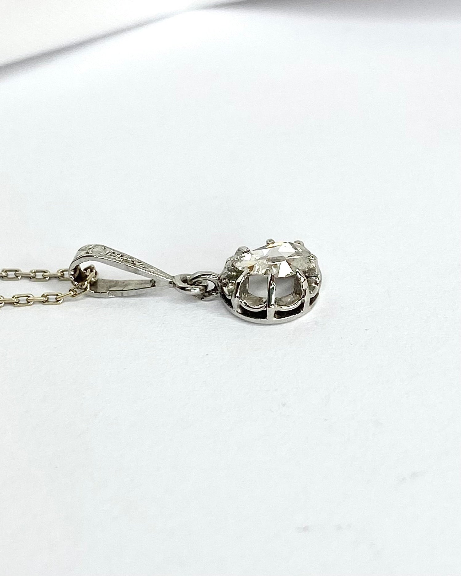 Pendentif Art - Déco Diamant 0.25 carat "Maya" - Elliade Paris