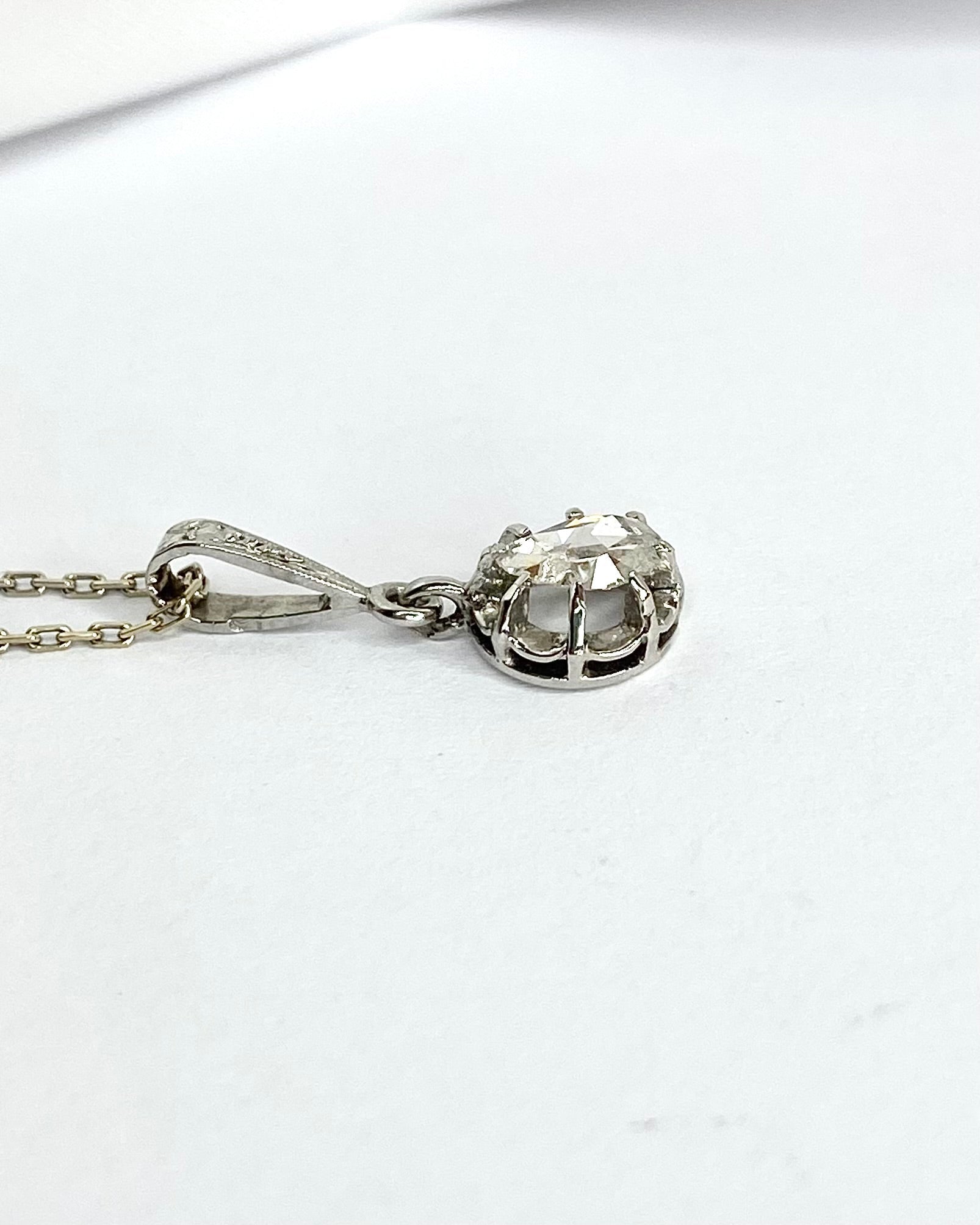 Pendentif Art - Déco Diamant 0.25 carat "Maya" - Elliade Paris