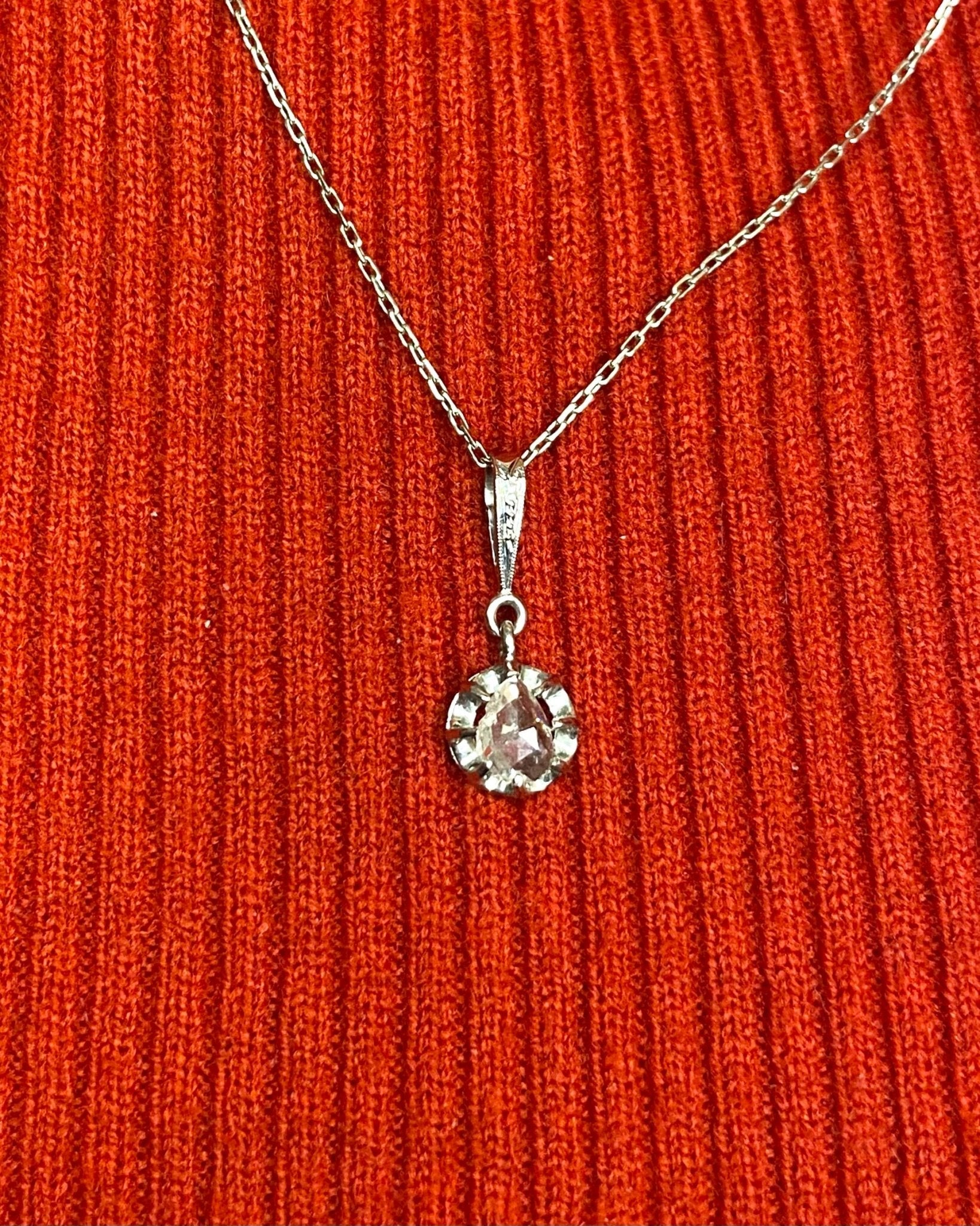 Pendentif Art - Déco Diamant 0.25 carat "Maya" - Elliade Paris