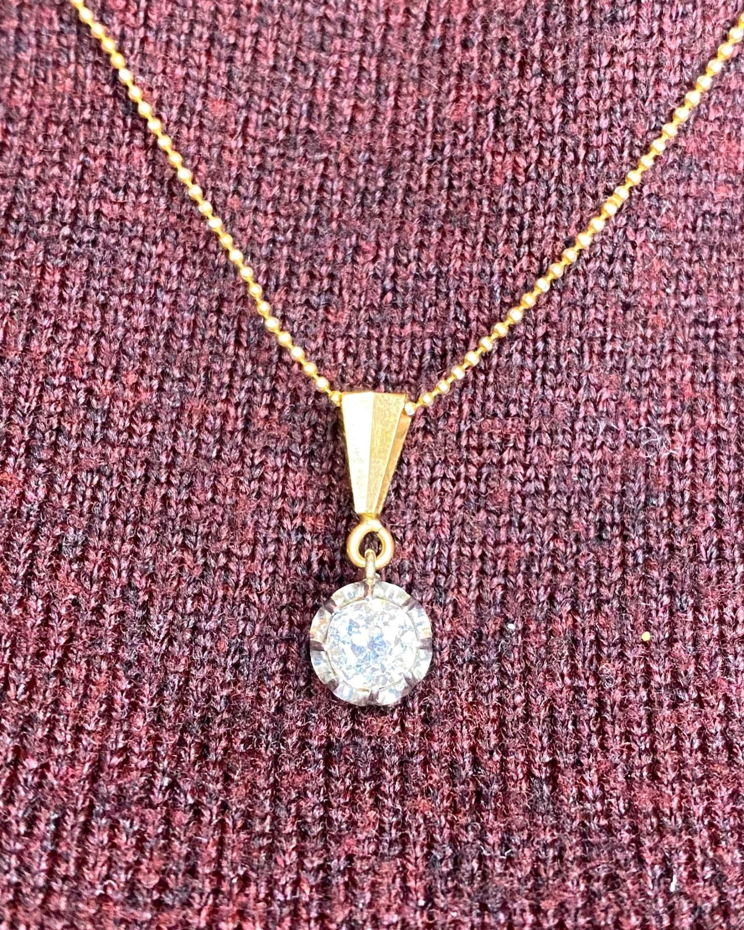 Pendentif Art Déco Diamant 0.57 carat "Asma" - Elliade Paris