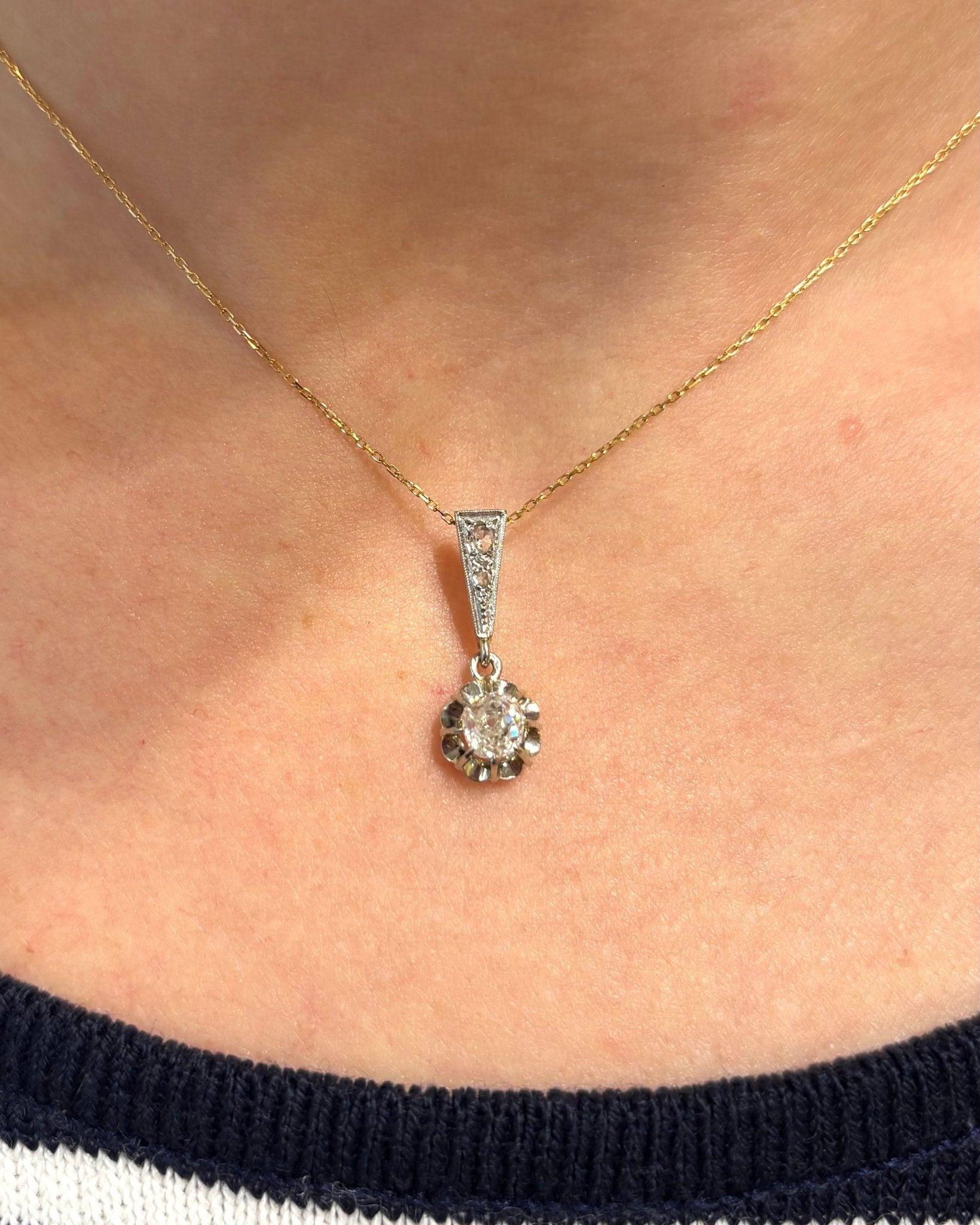 Pendentif Art Déco Diamants 0.41 carat "Kloé" - Elliade Paris