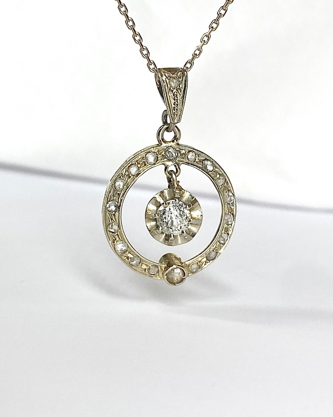 Pendentif Art Déco Diamants 0.44 carat "Victoria" - Elliade Paris