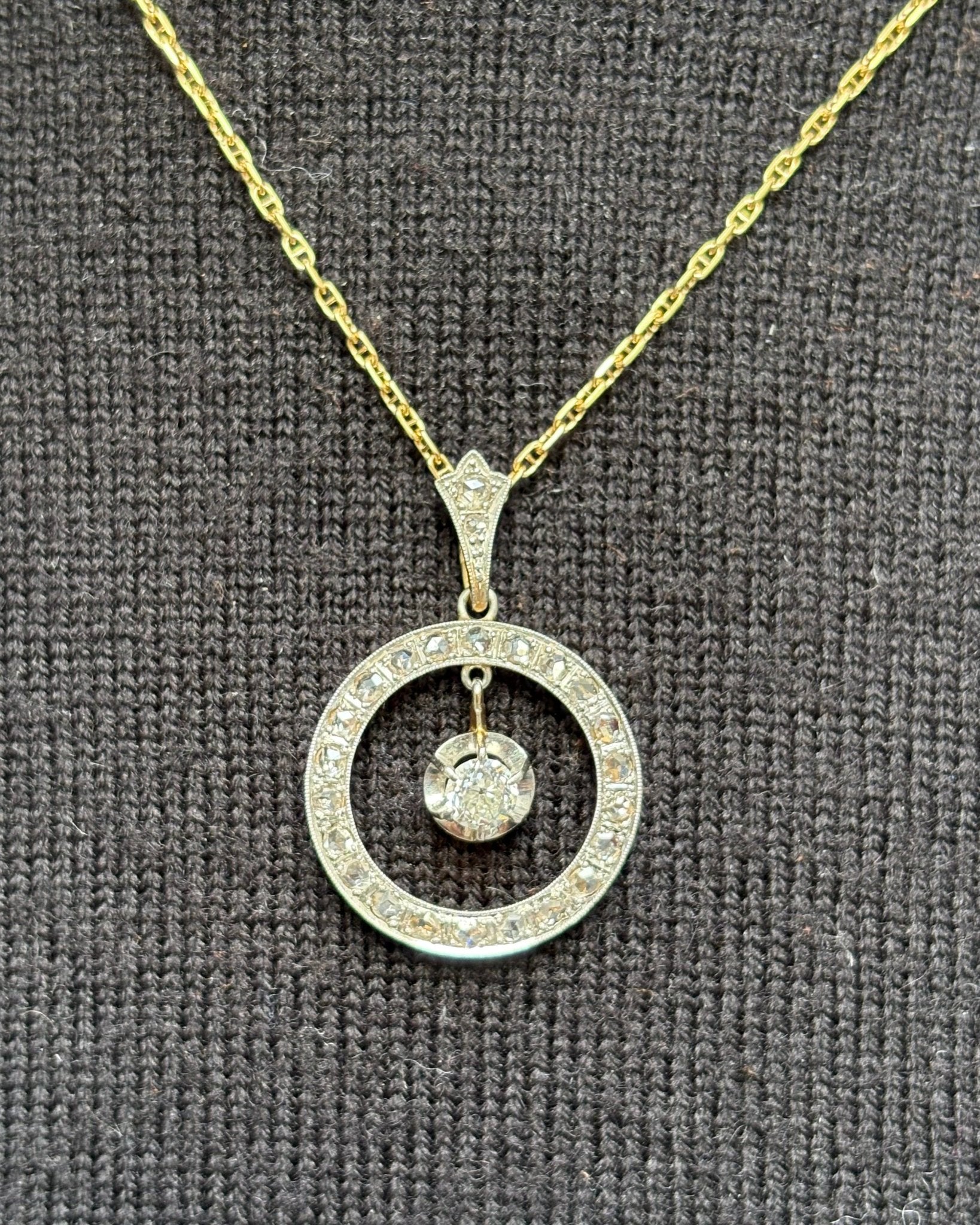 Pendentif Art Déco Diamants 0.55 carat &quot;Olivia&quot; - Elliade Paris