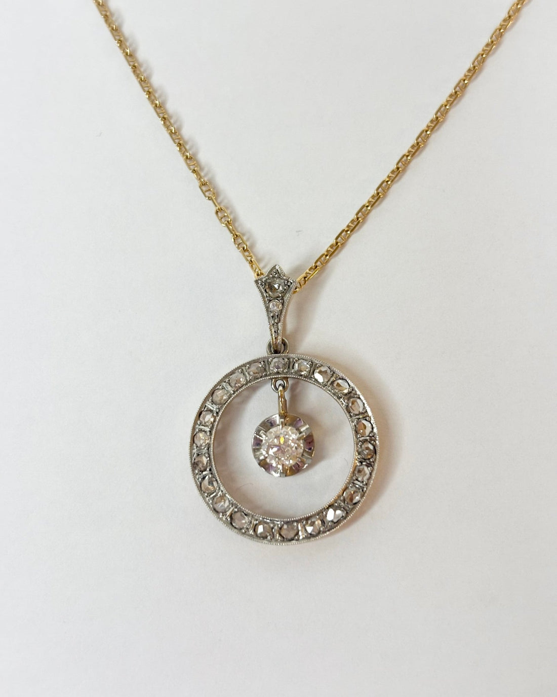 Pendentif Art Déco Diamants 0.55 carat &quot;Olivia&quot; - Elliade Paris