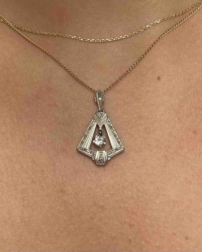 Pendentif Art - déco diamants &quot;Amada&quot; - Elliade Paris