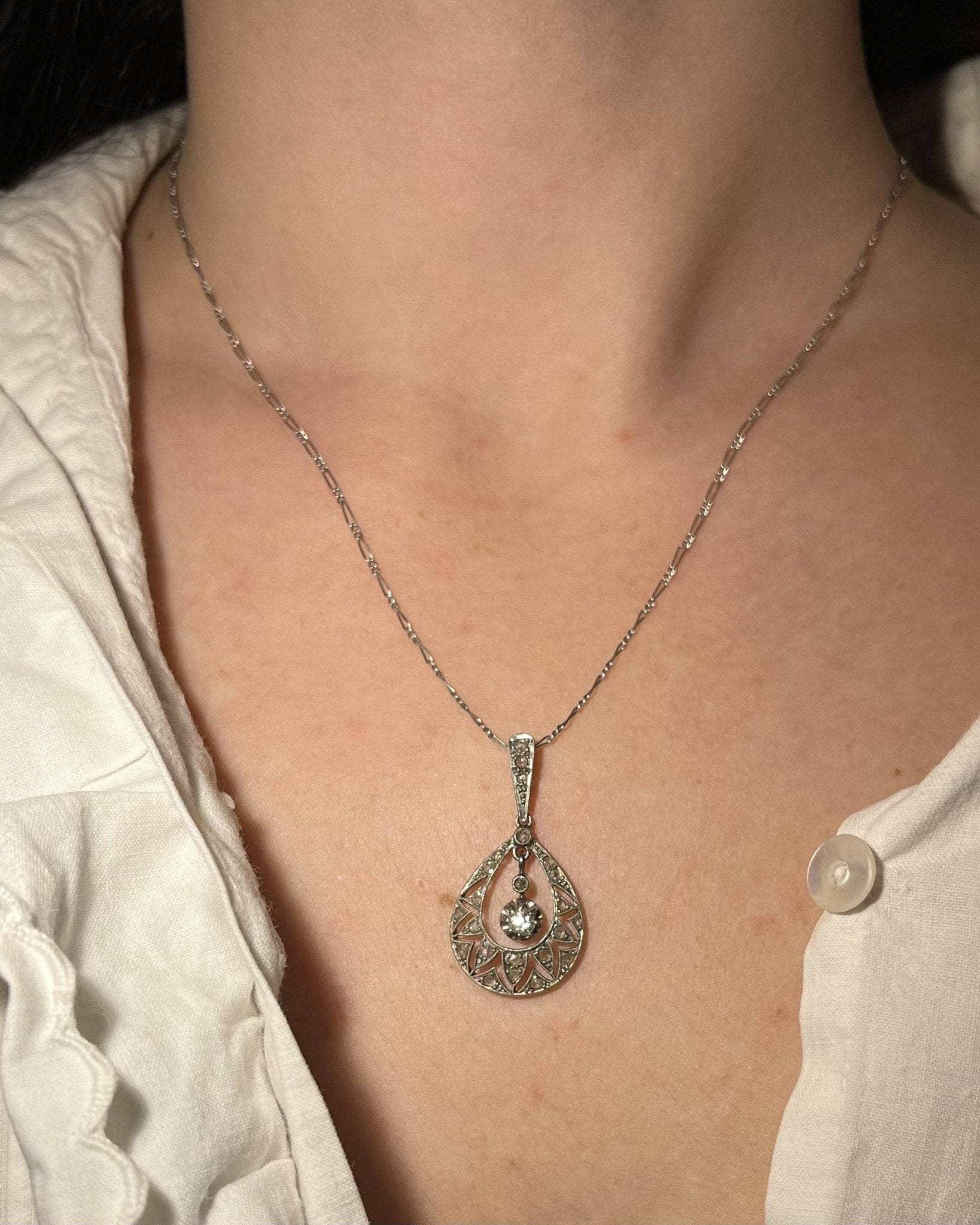 Pendentif Art - déco diamants "Mathilde" - Elliade Paris