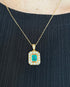 Pendentif Art Déco Émeraude 1.35 carat & Diamants 0.75 carat 4,67 g "Anaïs" - Elliade Paris