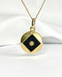 Pendentif Art - déco Onyx & Perle "Olia" - Elliade Paris