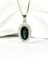 Pendentif Art - déco Saphir 3.75 carats & 20 Diamants "Elisa" - Elliade Paris