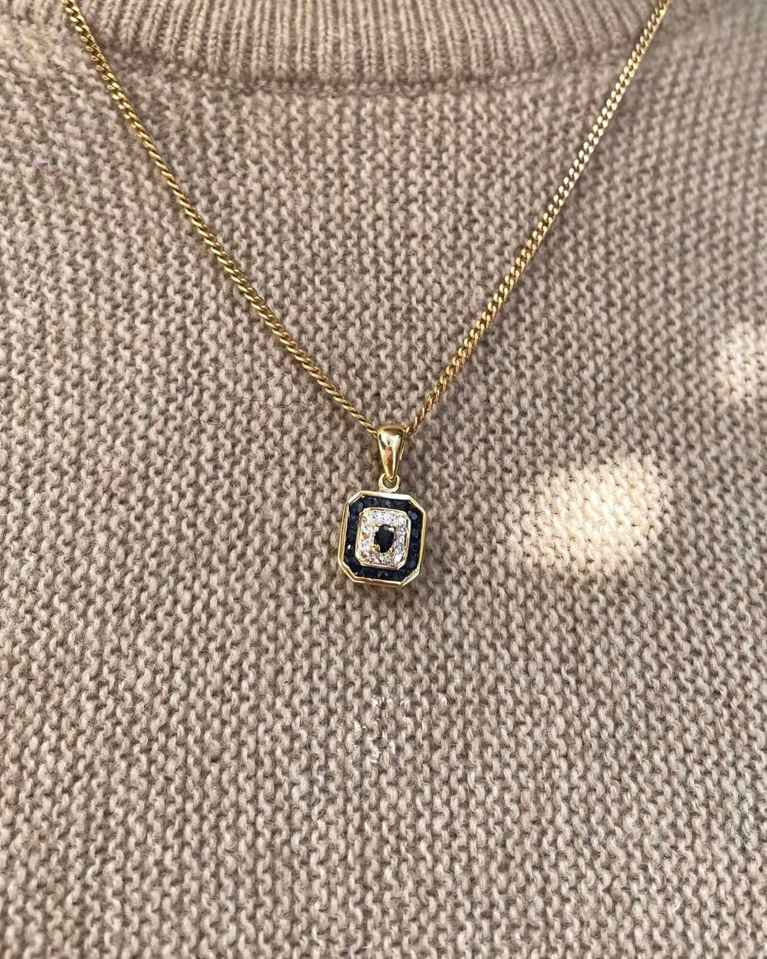 Pendentif Art - déco Saphirs 0.35 carat &quot;Mia&quot; - Elliade Paris