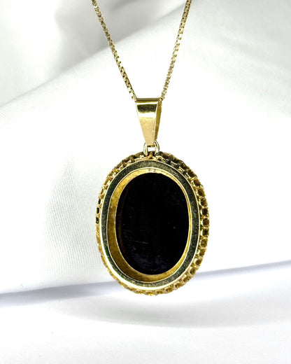 Pendentif Camée, Perles &amp; Or 6.66g "Lisa" - Elliade Paris