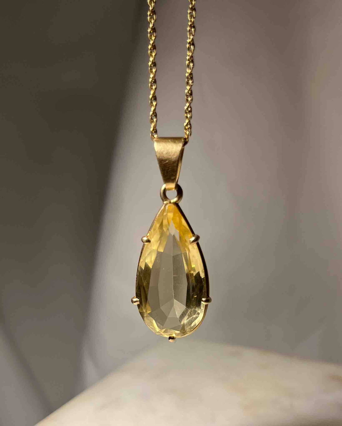 Pendentif Goutte Citrine &quot;Harmonie&quot;