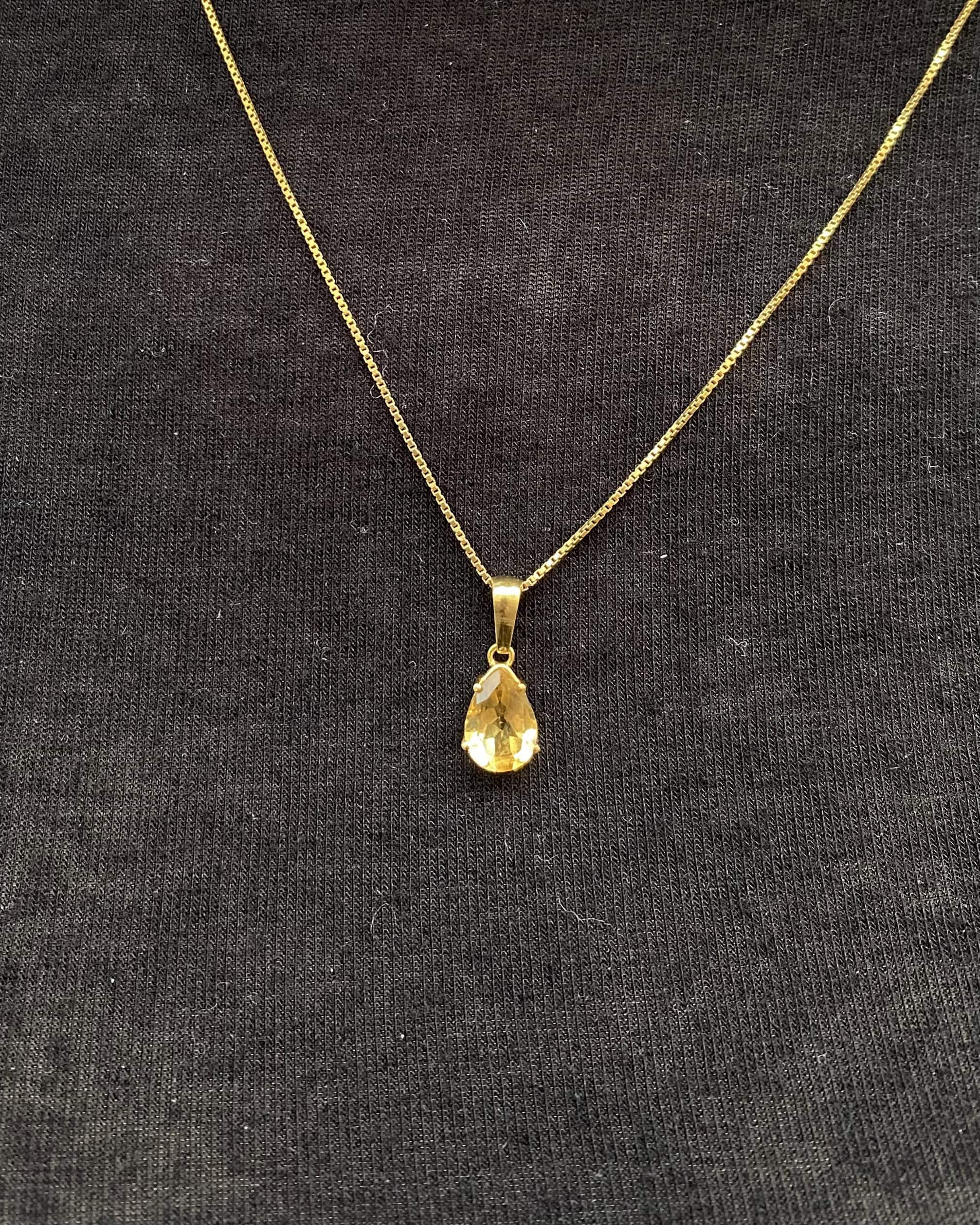 Pendentif Goutte Citrine 1.60 carat "Kai"