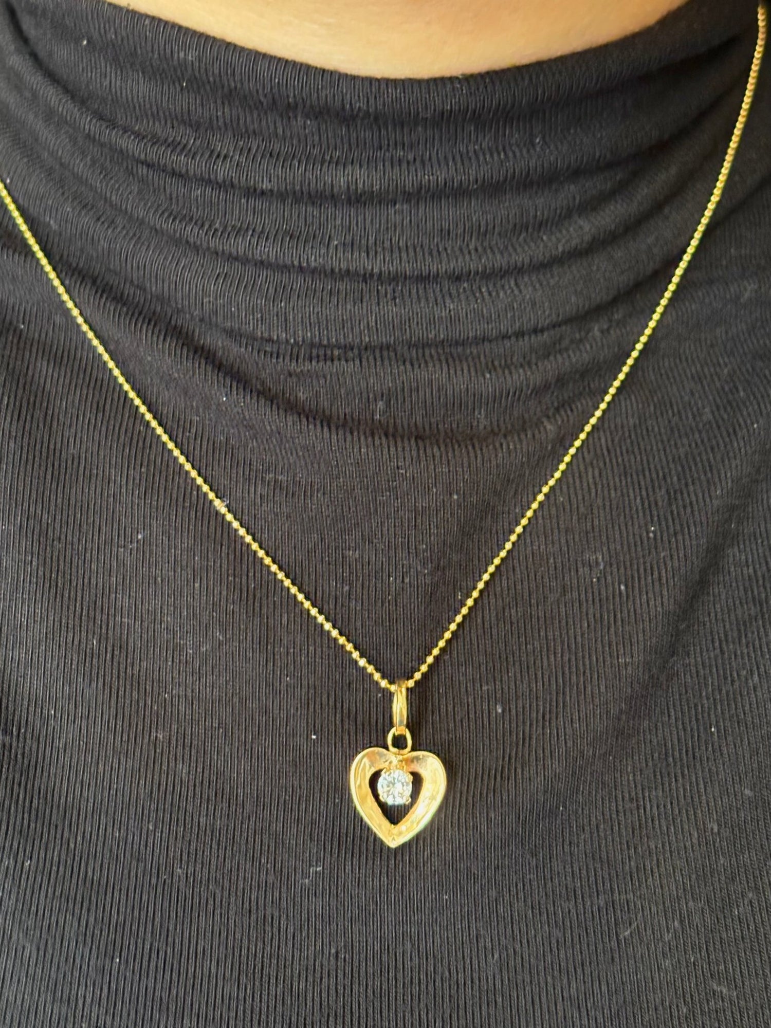 Pendentif Cœur Diamant 0.30 carat "Sybille" - Elliade Paris