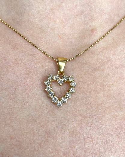 Pendentif Coeur Diamants 1 carat &quot;Coraline&quot; - Elliade Paris
