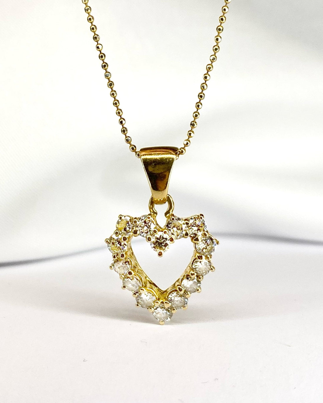 Pendentif Coeur Diamants 1 carat &quot;Coraline&quot; - Elliade Paris