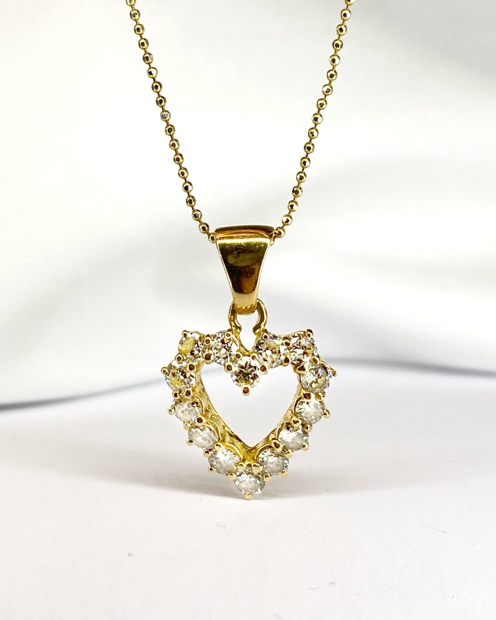 Pendentif Coeur Diamants 1 carat &quot;Coraline&quot; - Elliade Paris
