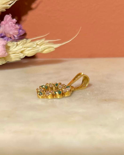 Pendentif Cœur Emeraudes &amp; Diamants &quot;Avery&quot; - Elliade Paris