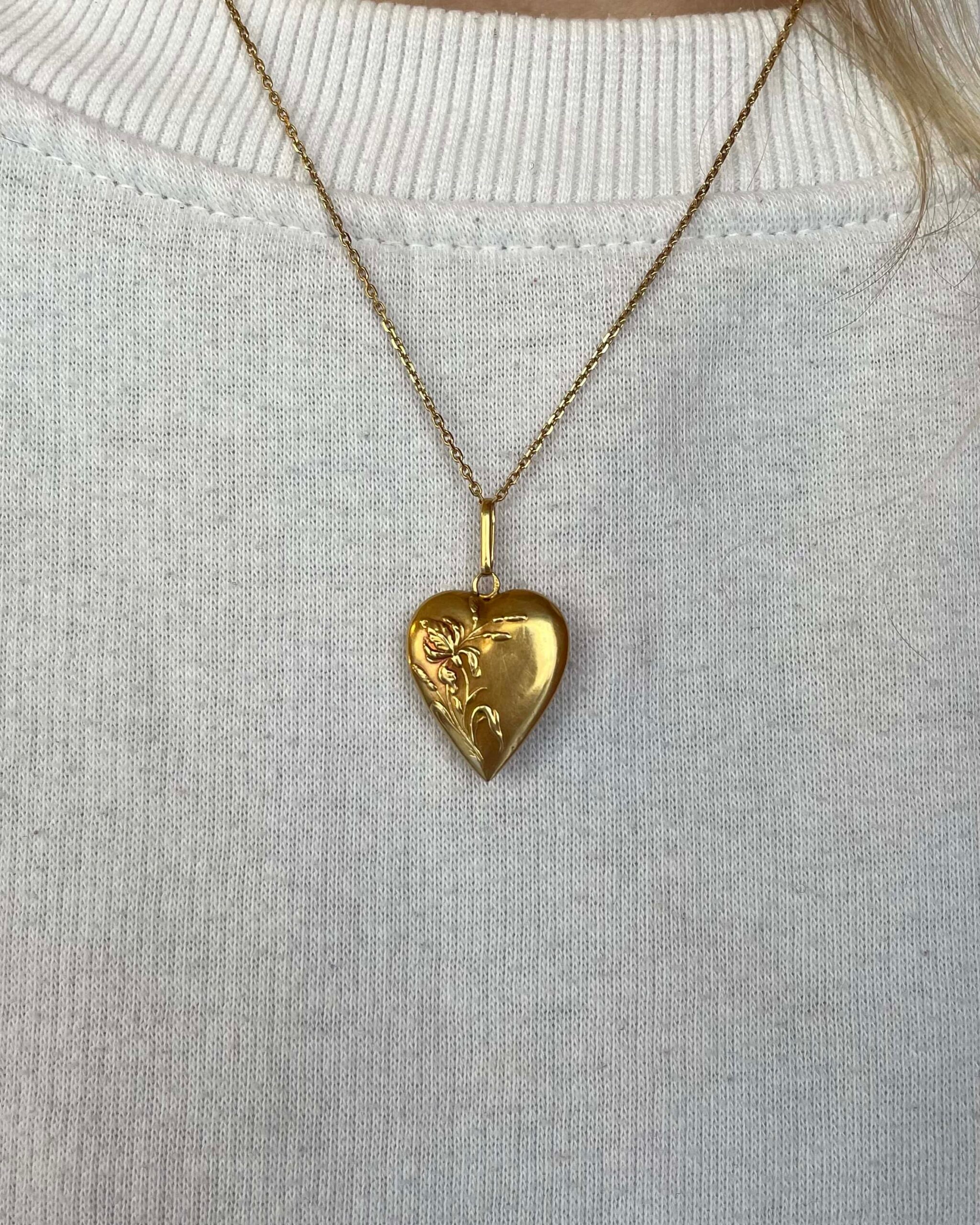 Pendentif Médaillon Vintage Cœur &quot;Solea&quot;