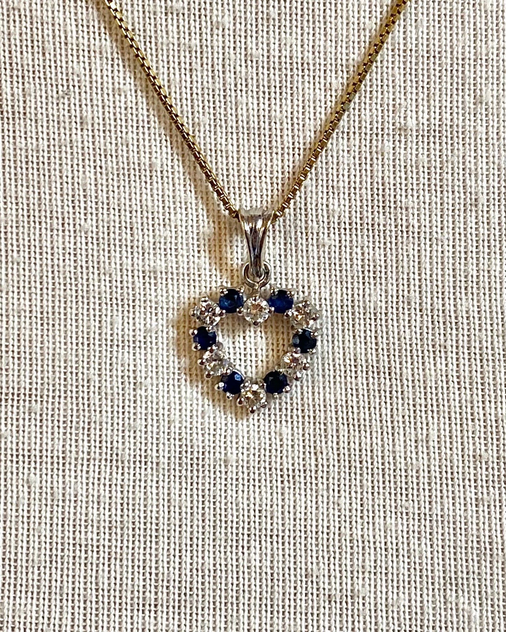 Pendentif Cœur Saphirs &amp; Diamants "Carmen" - Elliade Paris