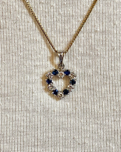 Pendentif Cœur Saphirs &amp; Diamants "Carmen" - Elliade Paris