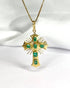 Pendentif Croix Émeraudes 0.30 carat "Emma" - Elliade Paris