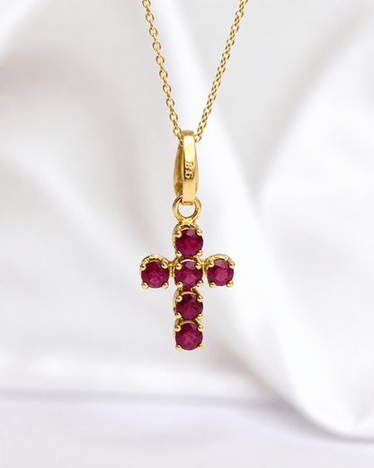 Pendentif Croix Rubis 1.20 carat "Pierre" - Elliade Paris