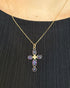 Pendentif Croix Topaze & Améthystes 1.50 carat "Corina" - Elliade Paris