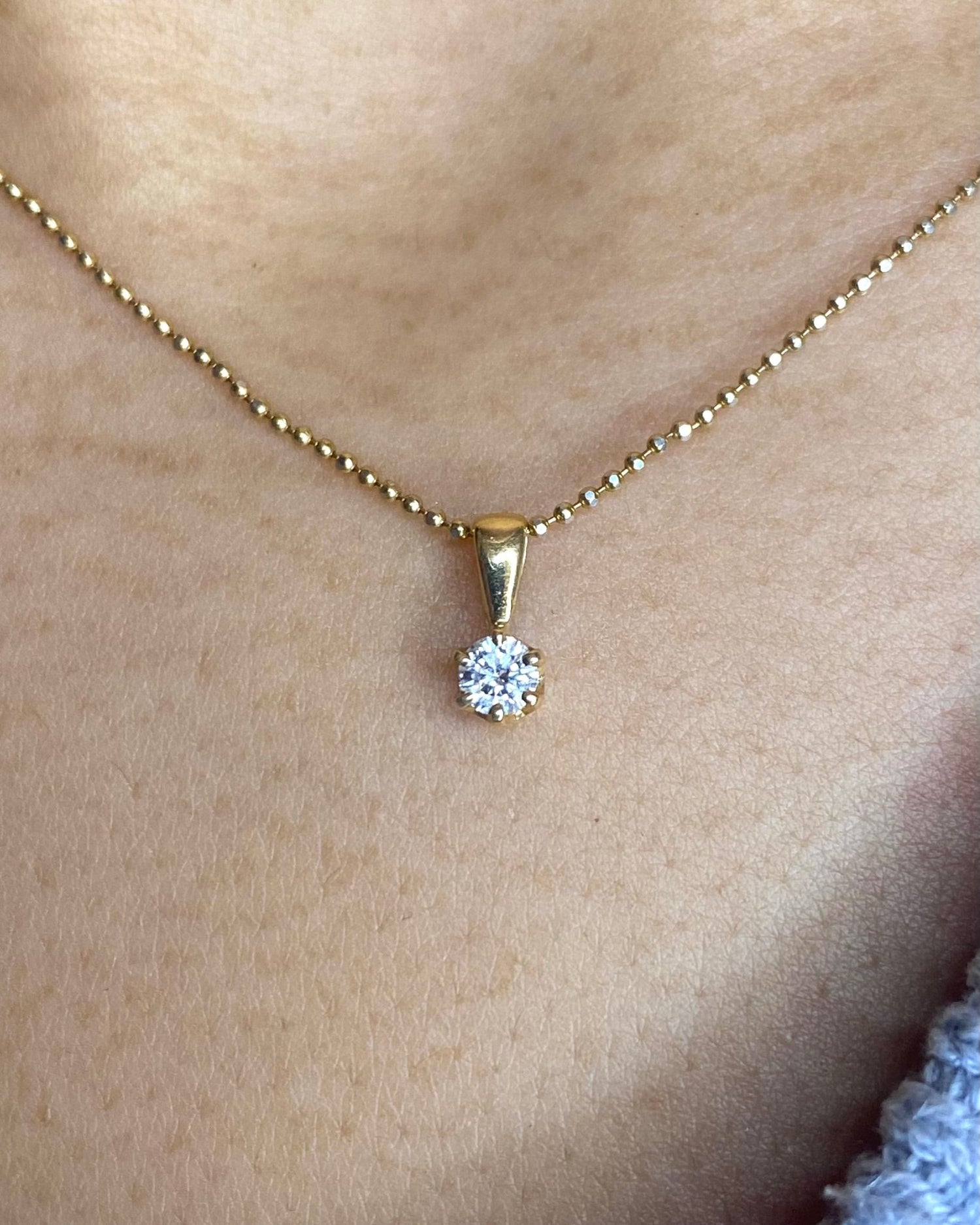 Pendentif diamant 0.15 carat &quot;Madeleine&quot; - Elliade Paris