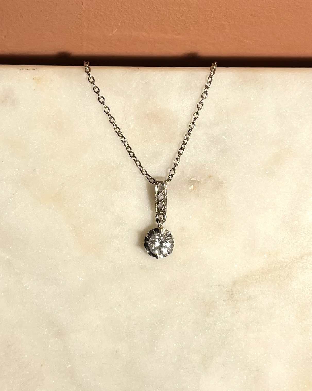 Pendentif diamant 0.23 carat vintage "Hailey" - Elliade Paris
