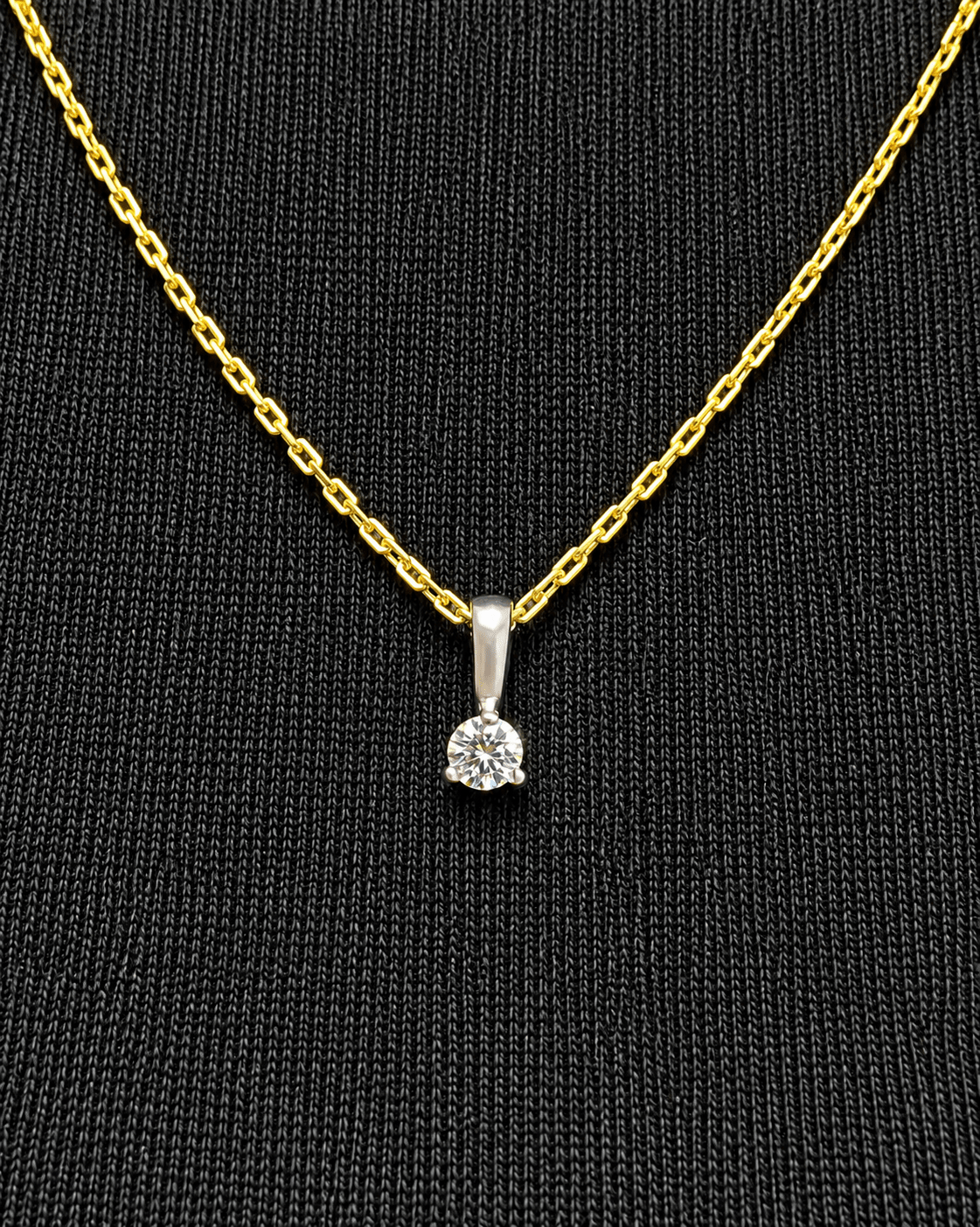 Pendentif Diamant &amp; Or "Auguste" - Elliade Paris