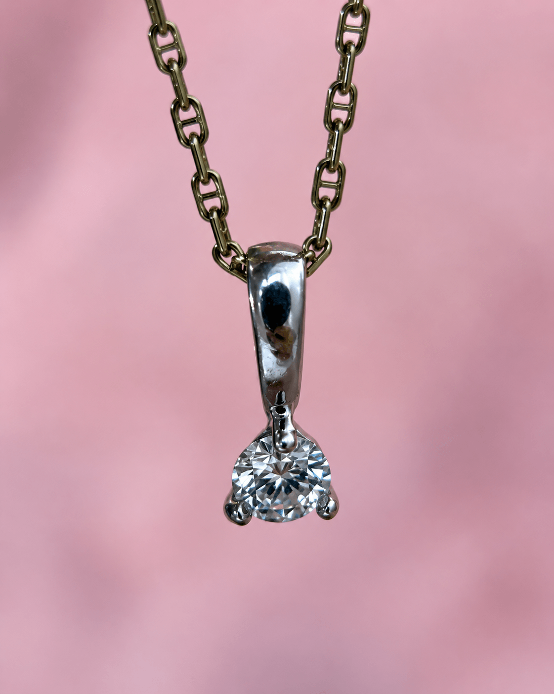 Pendentif Diamant &amp; Or "Auguste" - Elliade Paris